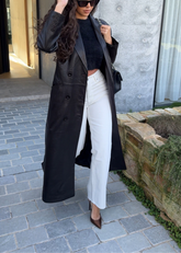 Maella Leather Trench by Maryesha