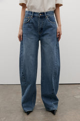 BROOKLYN BARREL LEG JEAN - TRUE BLUE