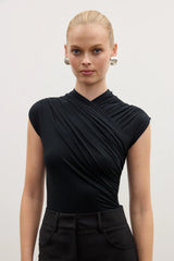 Amrita Sleeveless Bodysuit by Bayse - Black