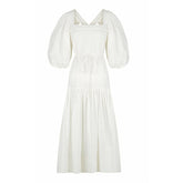 Priscila Pin Tuck Cross Back Midi Dress