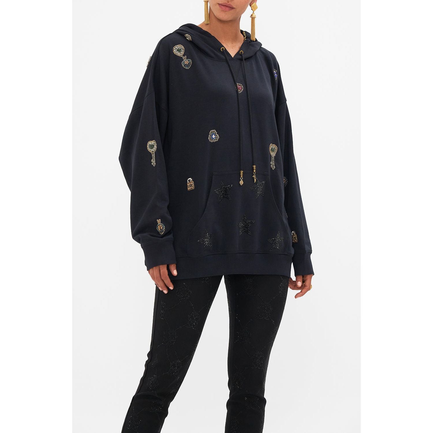 Amsterglam Oversized Embellished Boyfriend Hoodie