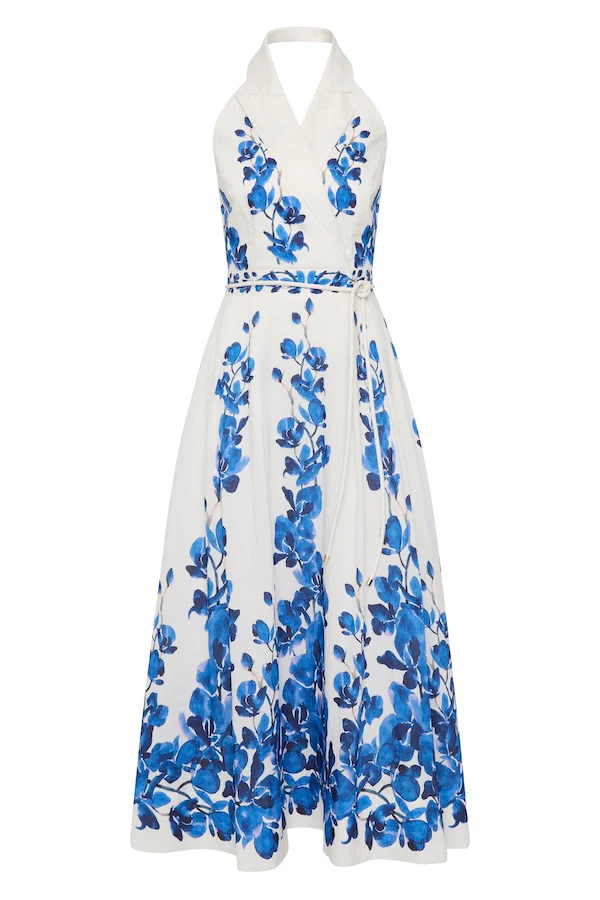 Orchid Blues Midi Dress by Rebecca Vallance