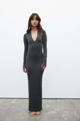 Celine Maxi Dress Dark Heather Grey